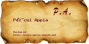 Pócsi Appia névjegykártya